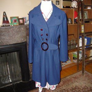 Evan-Picone  Vintage Navy Trench Coat 1960s
